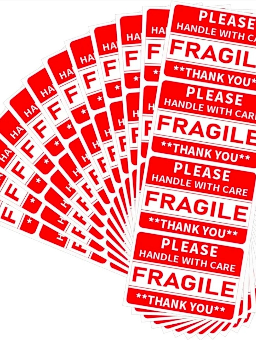 Fragile Stickers Handle with Care Shipping Stickers - 3" x 2" (52 Stickers)